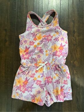Cat & Jack Pink, Purple & Yellow Floral Crossback Romper